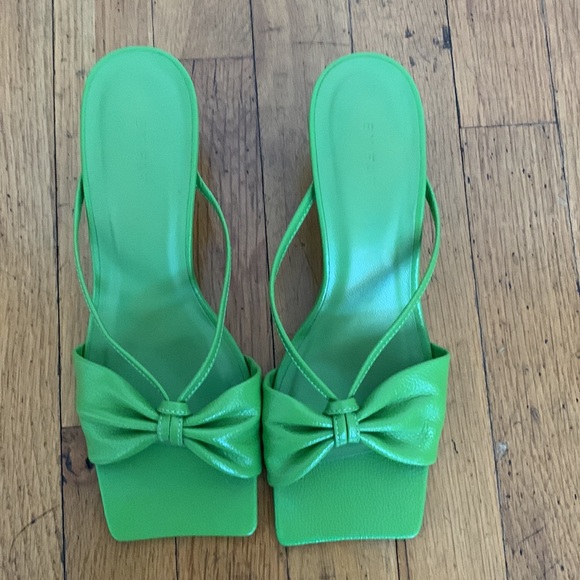 By Far lime green square toe sandals sz 38 US 8